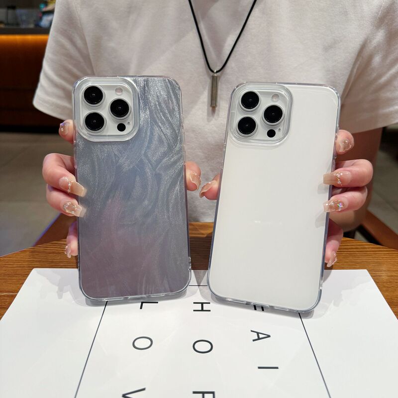 Apple 15 大穴羽糸携帯電話ケース iphone14 水の波紋 imd 氷河素材塗装保護カバーに適しています|undefined