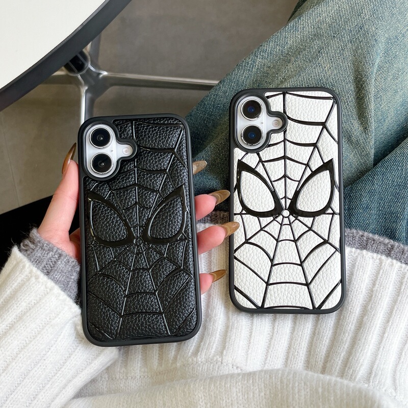 Trendy Brand Embossed Spider-Man 13 Case Suitable for iPhone 17 Pro Max, Apple 15 Pro/13 Pro Anime Style
