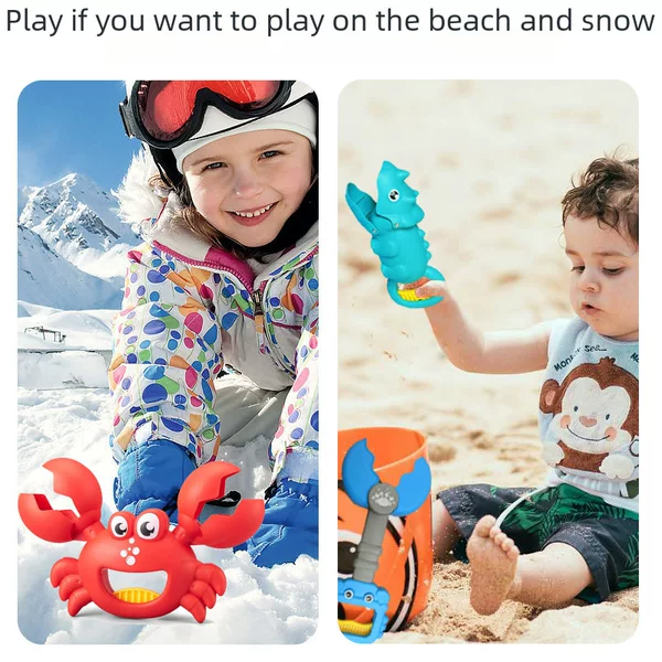 Children's Beach Toy Lobster Dinosaur Toy Clip Boys and Girls Crab Foot Clamp Manipulator Seaside Sand Digging Shovel Set