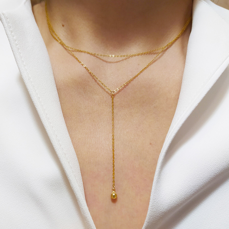 cable chain Chain Type 1 Piece 925 Sterling Silver Solid Color 925 Sterling Silver Cable Chain Layered Necklaces