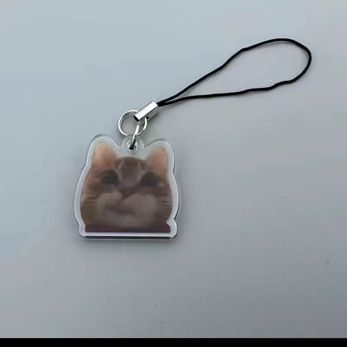 Comida Cabeza de gato Plátano Gato Emoji Llavero Red de Internet Escultura de arena Spoof Cat Little Red Book Estilo explosivo Colgante de mochila escolar