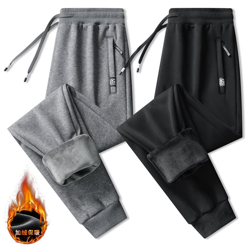 【L-8XL 长绒棉休闲裤】中青年休闲裤男春秋季运动裤子加肥大