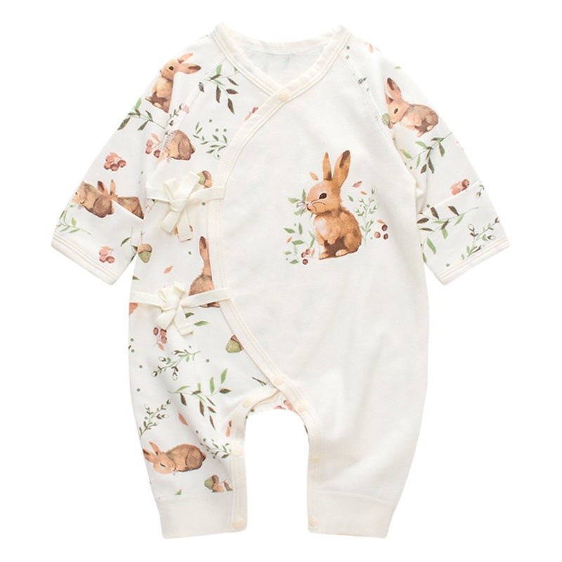 Ropa de monje de base de primavera y verano Clase A bebé bebé de algodón de una pieza traje de protección del vientre deshuesado de algodón para recién nacidos