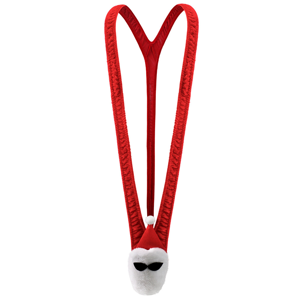 Tzy1085L men's sexy underwear underwear wholesale Santa Claus strap one-piece bikini velvet
