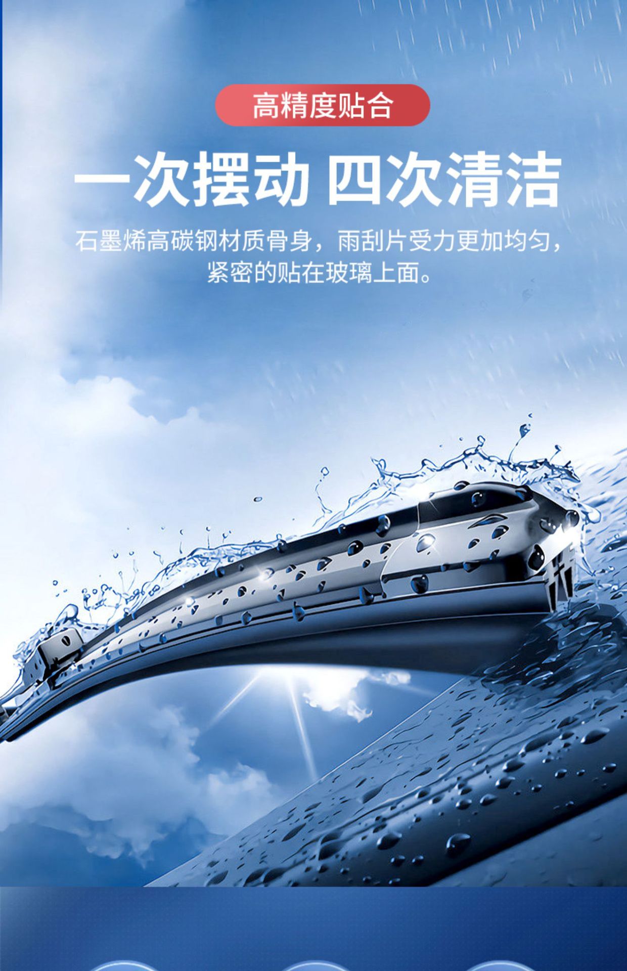 Four-Layer Strip Car Wiper Original Boneless Full Car Special Double Strip Original Special Wiper Blade Silent