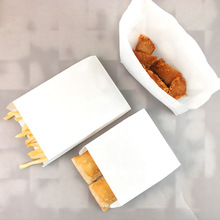 面包薯條雞排炸雞漢堡紙袋裝烤腸擺攤用的牛皮紙尖底打包袋子批發