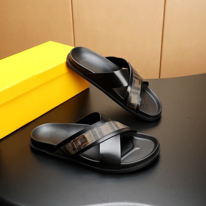 Sandalias de Vestir para Hombre de Piel de Vaca, Suela de Caucho, Antideslizante, Aumento de Altura, para Verano image 3