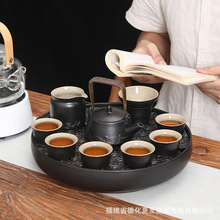 黑陶茶具套装德化路宝釉简约储水盘中式个人礼品家用功夫茶具批发