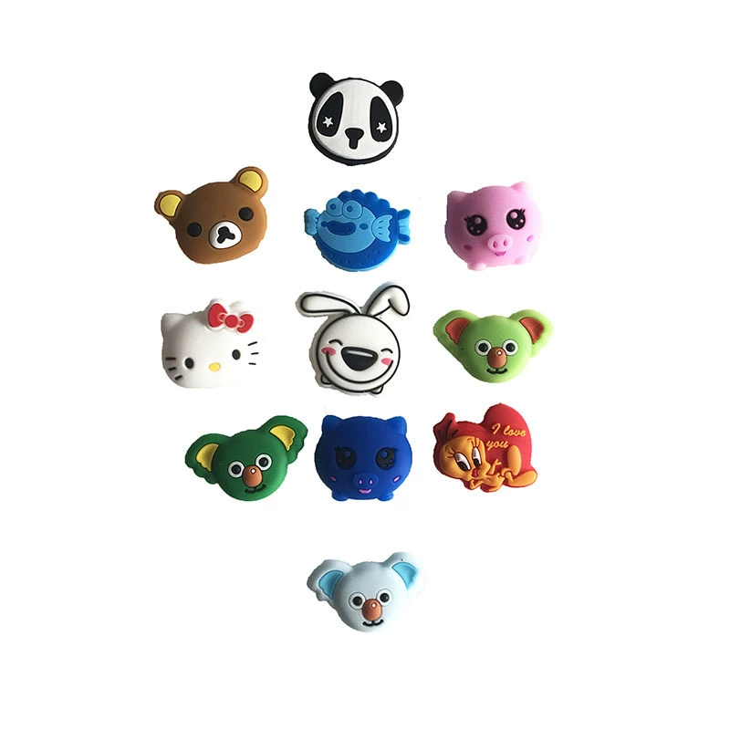 Амортизатор с мультяшным животным и котом, силиконовый амортизатор для теннисной ракетки, стерео амортизация, 3D теннисная ракетка, встроенная амортизация