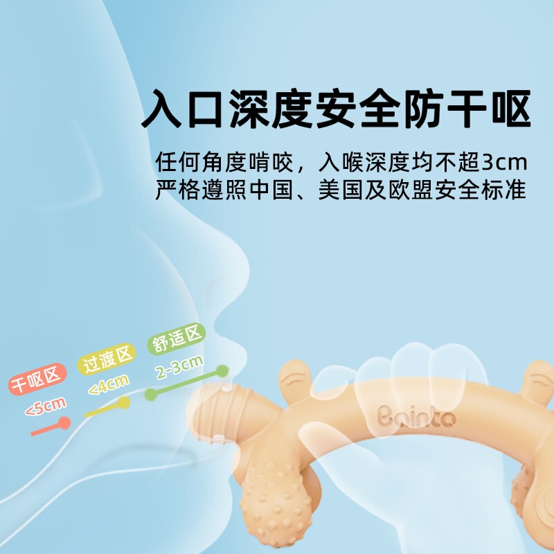 ベイントゥ食品グレードシリコン歯固め、乳児の歯が生える時期の歯固め棒、おしゃぶり癖防止、落下防止、歯固め棒おもちゃ|undefined