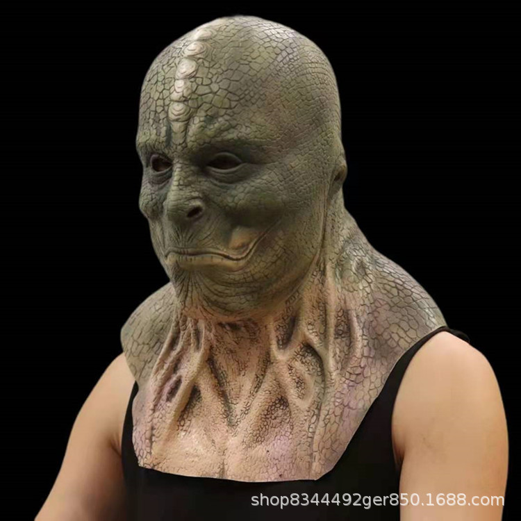 Halloween horror demonio fantasma cara máscara serpiente demonio lagarto realista sombrero divertido mal miedo rendimiento props