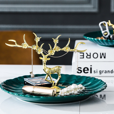 Northern Europe Entrance key animal storage box Decoration a living room tea table dresser Jewelry Deer Pendant Art Wobble