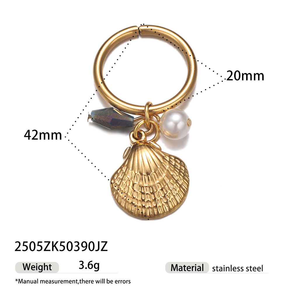 Anillo de acero inoxidable europeo y americano de Tena, lujo ligero, sentido de alta gama, estilo de playa marina, anillo de acero de titanio, diseño de nicho femenino