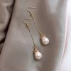 Fashionable long earrings from pearl, 2022 collection, simple and elegant design