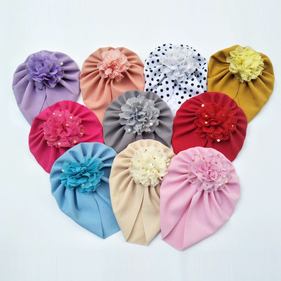 Spring and autumn payment Female baby Flower India Corn kernel round cap Tire cap Princess Hat children Hair band Head ornament