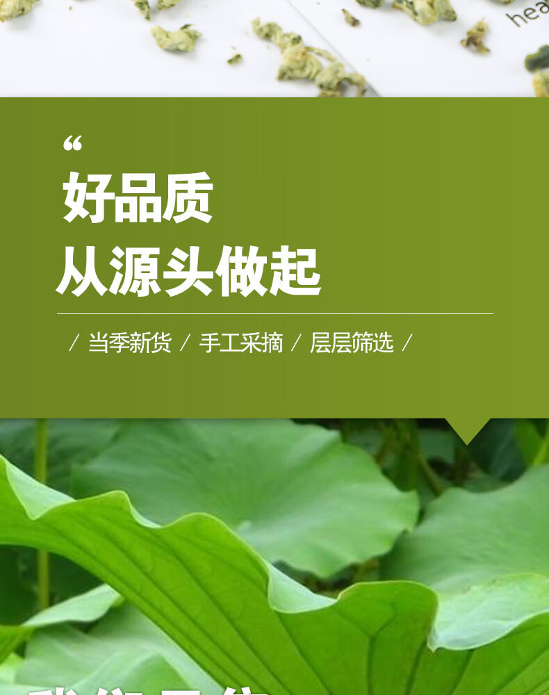 Weishan Lake Lotus Leaf Tea Granules 500g Dried He Ye Loose Herbal Tea for Brewing quality and texture