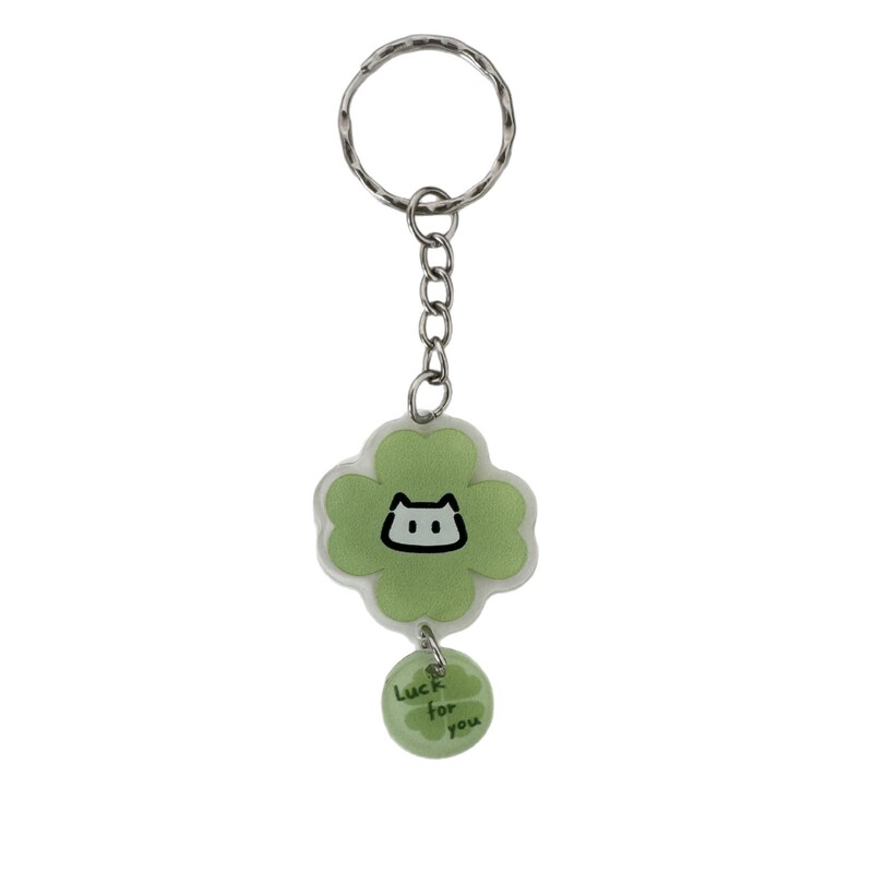 幸運の四つ葉のクローバーペンダントキーホルダーアクリルかわいいバッグスクールバッグ漫画ペンダント親友コレクションギフト|undefined
