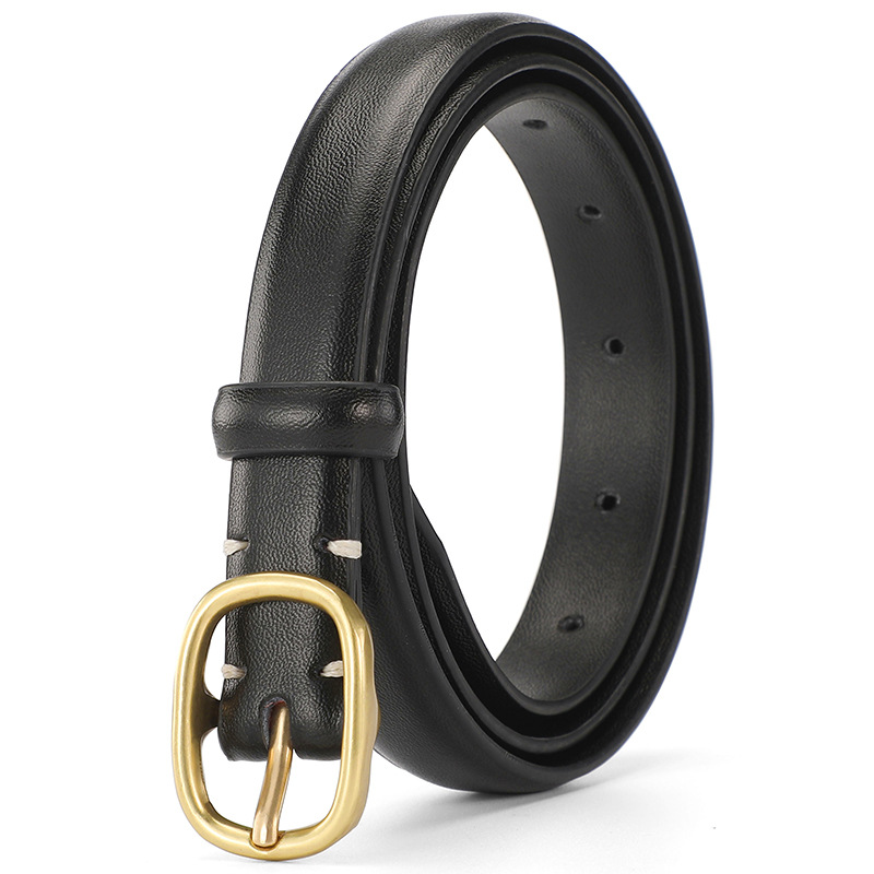 Cinturón de cuero genuino de las mujeres todo partido 2023 nuevo cinturón hebilla de las mujeres pequeño cinturón moda decorativa jeans falda