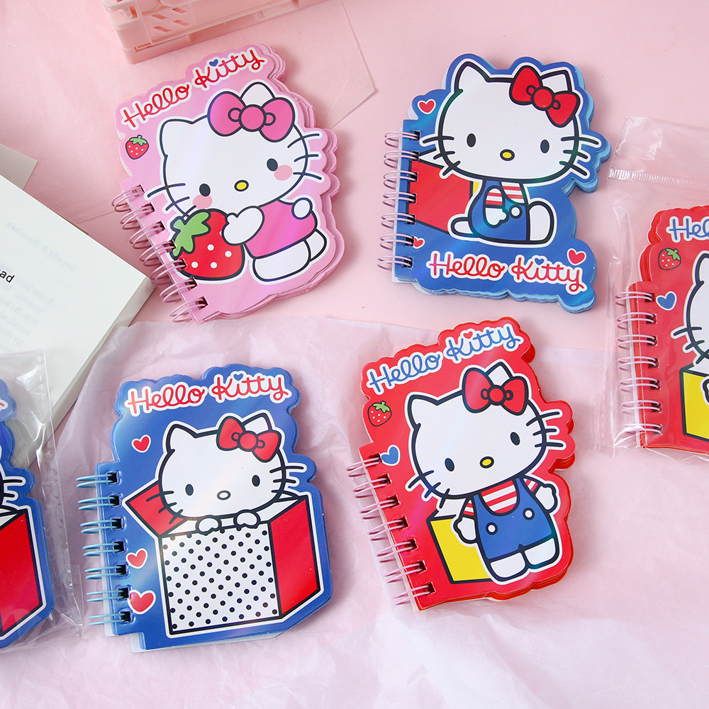 Cartoon Cat Coil Student Notebook portátil A7 en forma de cuaderno de bolsillo
