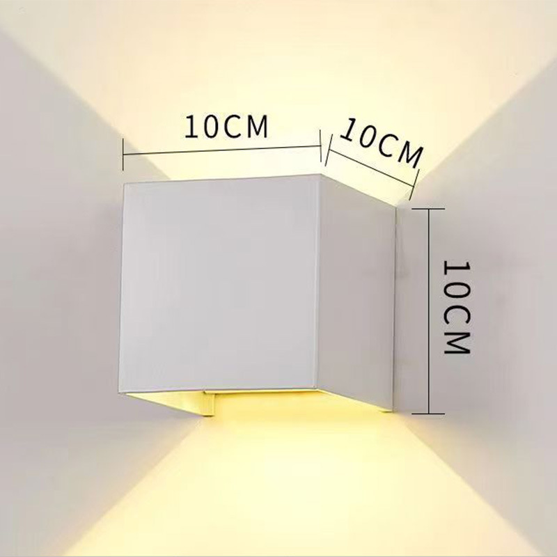 Luz de pared de cabecera del dormitorio nórdica simple cuadrada ultra delgada sala de estar luz de pared de fondo balcón luz de atmósfera impermeable exterior