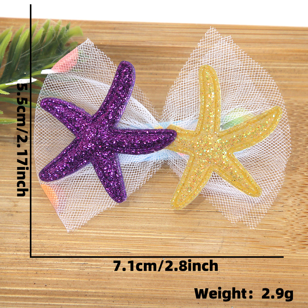 Cartoon shell starfish clip de pelo tema mar decoración de fiesta de cumpleaños clip de pelo borde clip de sequela clip de pelo