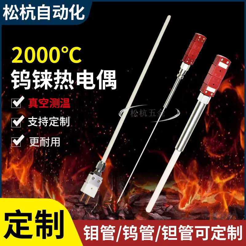 钨铼热电偶C型D型WRe5/26钨管钽管温度传感器真空炉2300°C控温