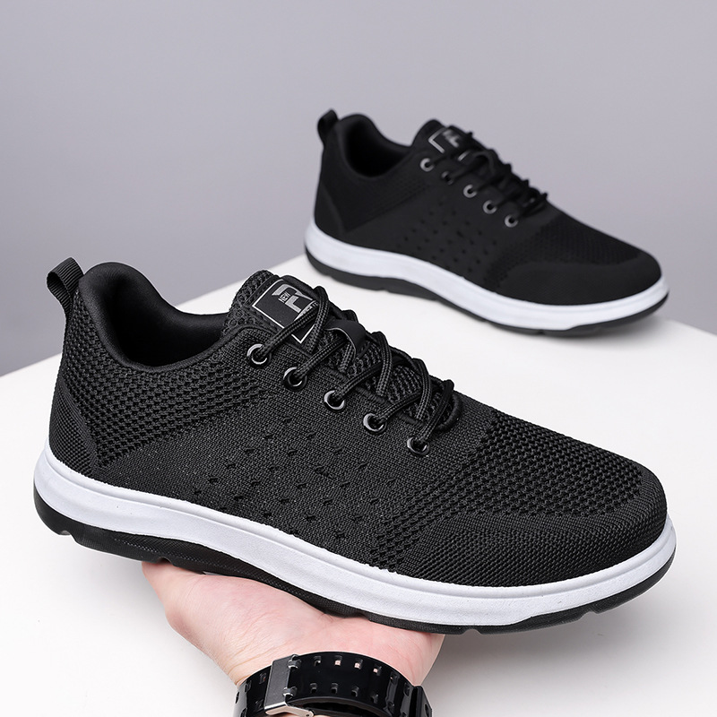 Men's Shoes 2025 Spring Mesh Shoes Men's Casual Breathable Sports Shoes Non-Slip Soft Sole Middle-Aged and Elderly Walking Shoes Comfortable