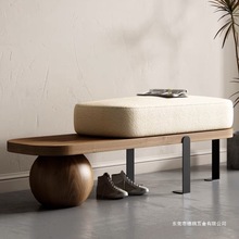 北欧创意个性长条凳实木换鞋凳家用门口穿鞋凳入户玄关休闲矮凳子