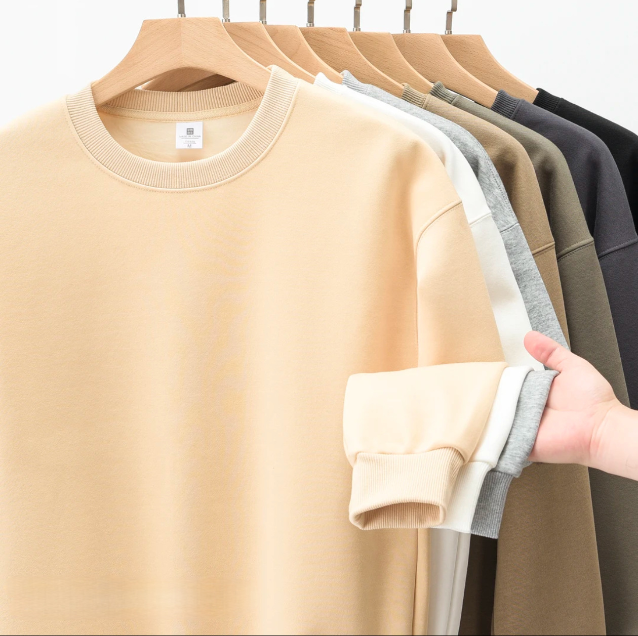 重磅珍珠棉男士卫衣2025新款春秋款男装衣服内搭男圆领上衣打底衫