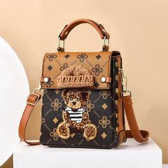 【潮流女包】小熊手機包女時尚百搭大容量單肩斜挎包手提小方包