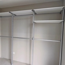 日式组合整体金属衣柜衣帽间落地立柱式铝合金衣架DIY可调节层板