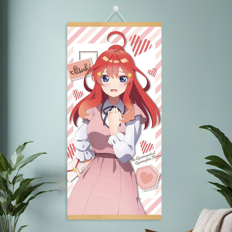 漫画コミック甘くてかわいい女の子ポスター工場ドロップシッピング無垢材スクロール吊り絵画越境電子商取引 Xiyin|undefined