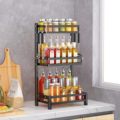 XW调料架自由站立3层厨房台面调味料收纳架用于橱柜香料存储