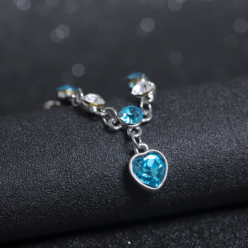 Bracelet Fashion Coeur Diamant Bleupicture2