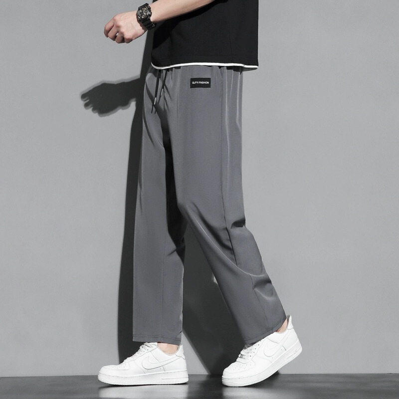Men's Summer Classic Simple Breathable Long Pants for Teenagers, Versatile Fashion Drapey Wide-Leg Loose Sports Pants Men's Summer Classic Simple Breathable Long Pants for Teenagers, Versatile Fashion Drapey Wide-Leg Loose Sports Pants