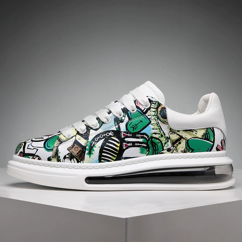 Весенние Новые мужские модные повседневные кроссовки в Корейском стиле с принтом, мужские молодежные модные персонализированные туфли в стиле хип-хоп, мужские Модные