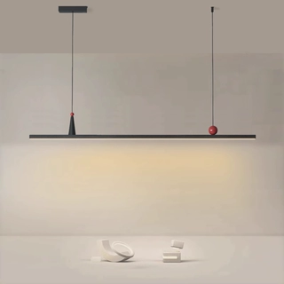 设计师餐厅吊灯现代简约一字长条餐桌吧台灯极简酒店前台灯具