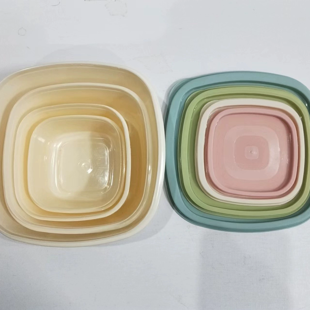 Коробка холодильника для хранения продуктов, пластиковый ящик для фруктов, квадратный герметичный контейнер с крышкой, набор из четырех единиц оптовая поставка