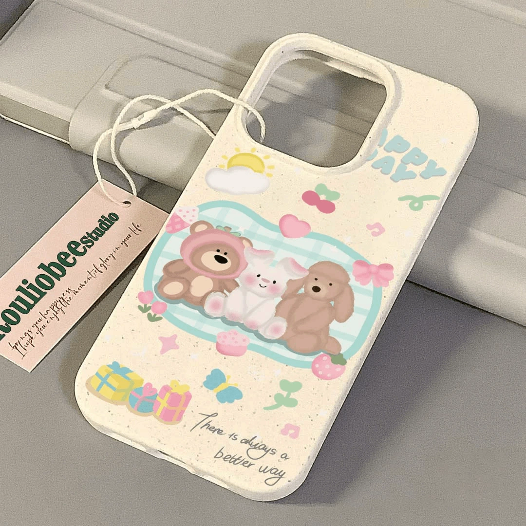 Apple, совместимый iPhone 16, чехол для телефона, iPhone 14/13/12/11, с маленькими медвежатами, 16прямmax, iphone
