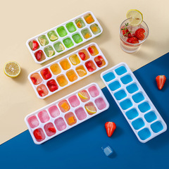 Direct Manufacturer Sales 14-Grid Silicone Ice Tray Home Square Ice Tray Silicone Ice Tray Mold with Lid Ice Tray Ice Cream Making