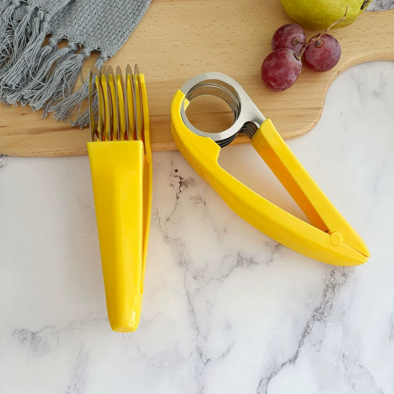 Нержавеющая банановая нарезка для нарезки ветчины, сосиски, инструмент для разделения и нарезки бананов.