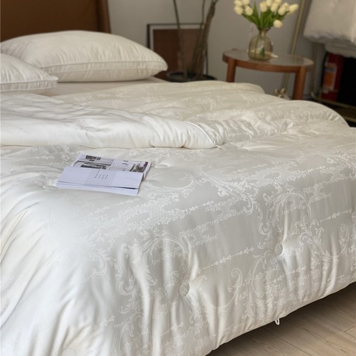 Light luxury high-end 60 wood jacquard thickened warm single and double winter quilt core skin-friendly soft waxy comfortable spring and autumn quilt
