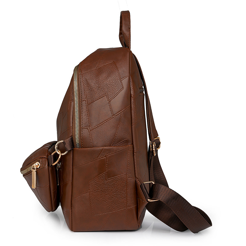 Fábrica al por mayor 2024 nueva mochila de PU casual para mujer moda salvaje de gran capacidad mochila de viaje al aire libre marea