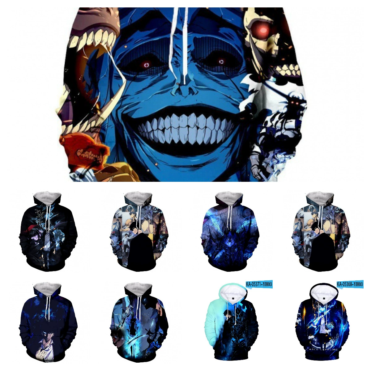 Трансграничная фабрика Европа и США Solo Leveling Толстовка с принтом Толстовка Мужское Свободное Харадзюку 3D Толстовка с капюшоном