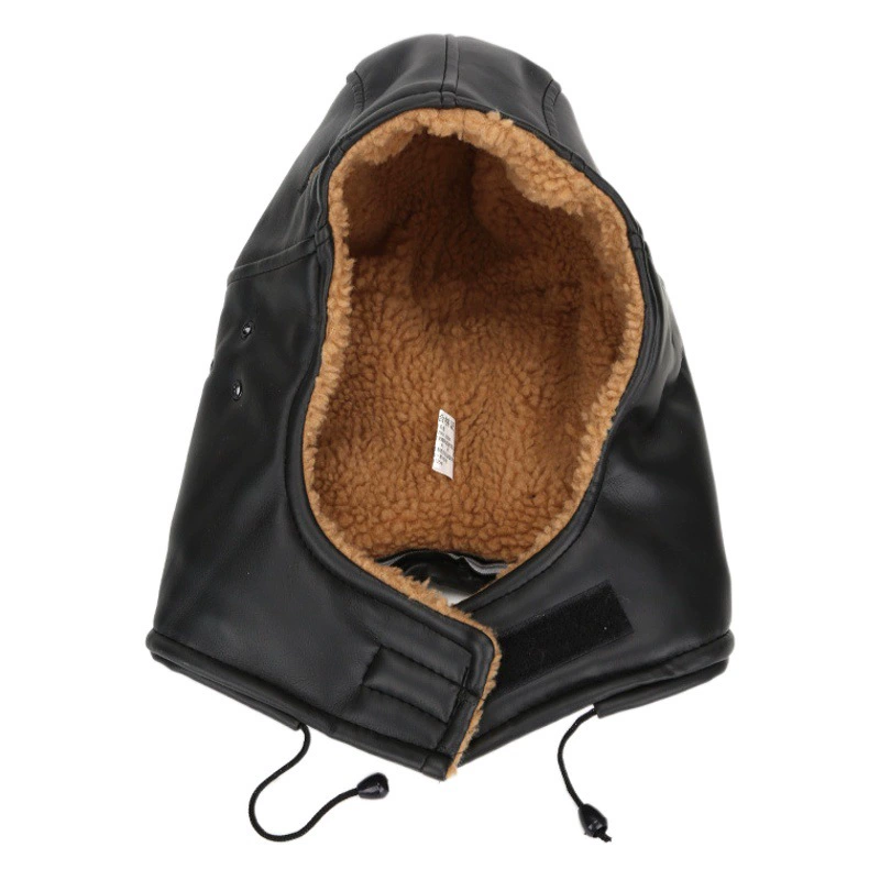 Каска в стиле Meisian с хлопковой подкладкой, имитация овчины, искусственная кожа с флисовой подкладкой, утепленная головной убор для защиты от холода, дышащая и защитная.