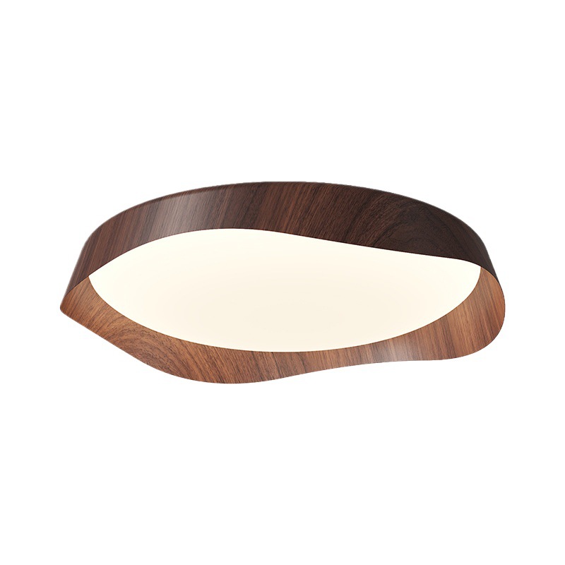 Lámpara de dormitorio de estilo medio, lámpara de techo de color nogal retro, lámpara de estudio de protección ocular simple moderna, lámpara de habitación de Zhongshan