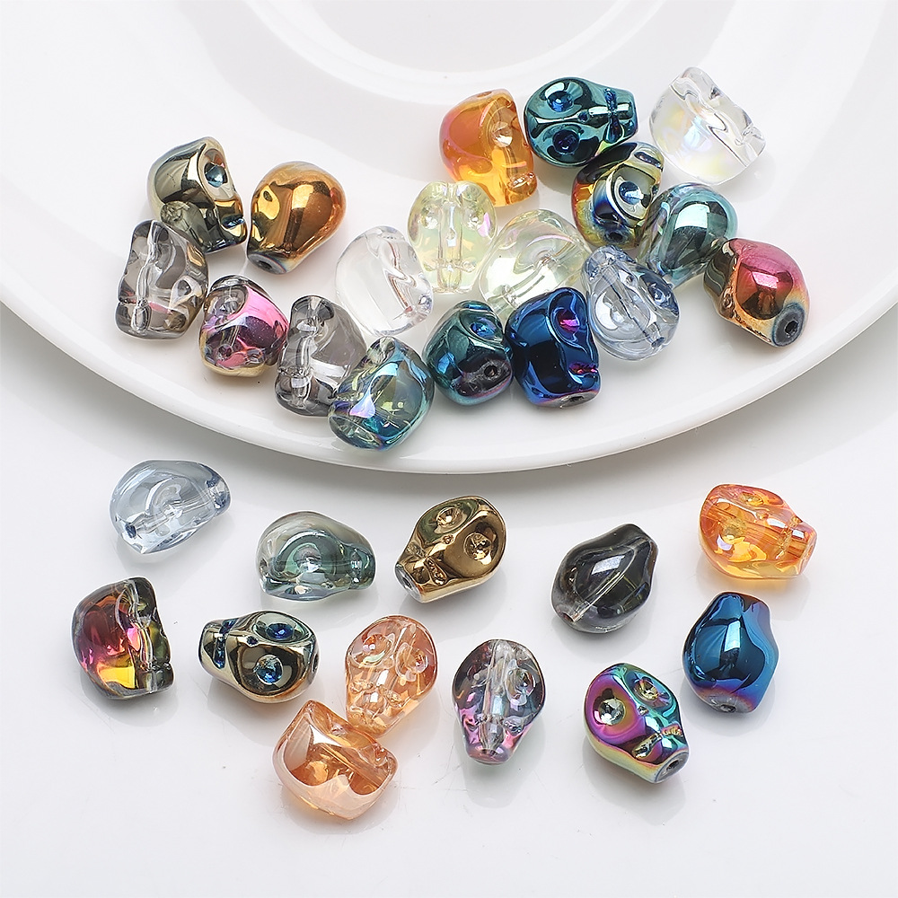 30 Pieces Per Pack 8 * 10mm 1mm Glass Glass Skull Beads display picture 4