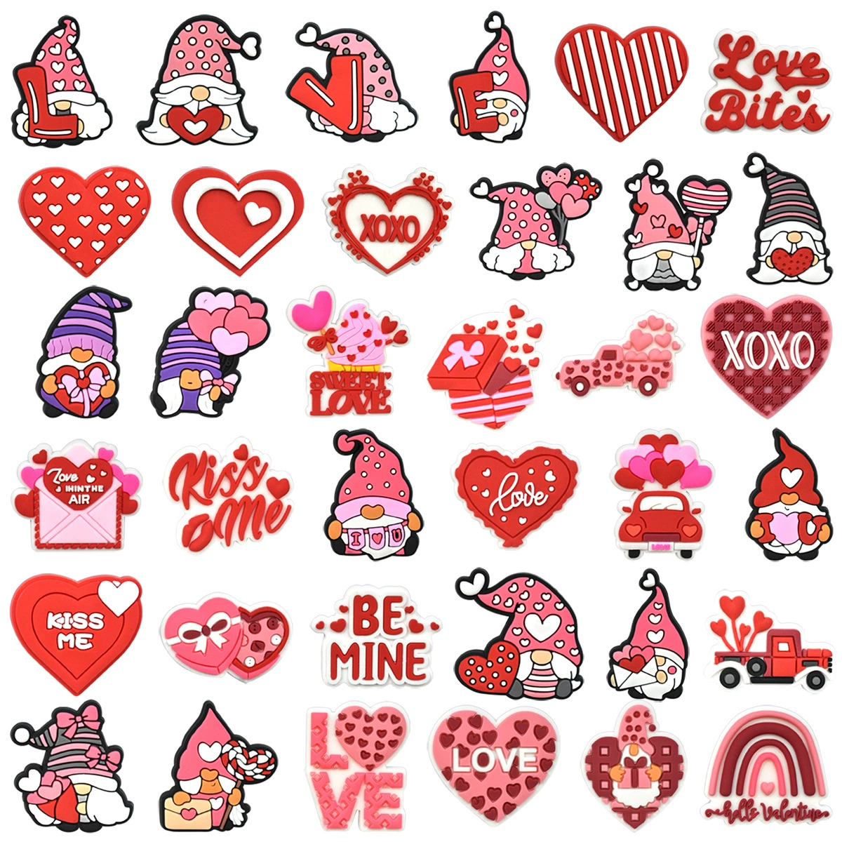 Новая серия ко Дню Святого Валентина вамп украшения пряжки для обуви аксессуары DIY отверстие обувь украшение Съемная обувь цветок пряжка для обуви