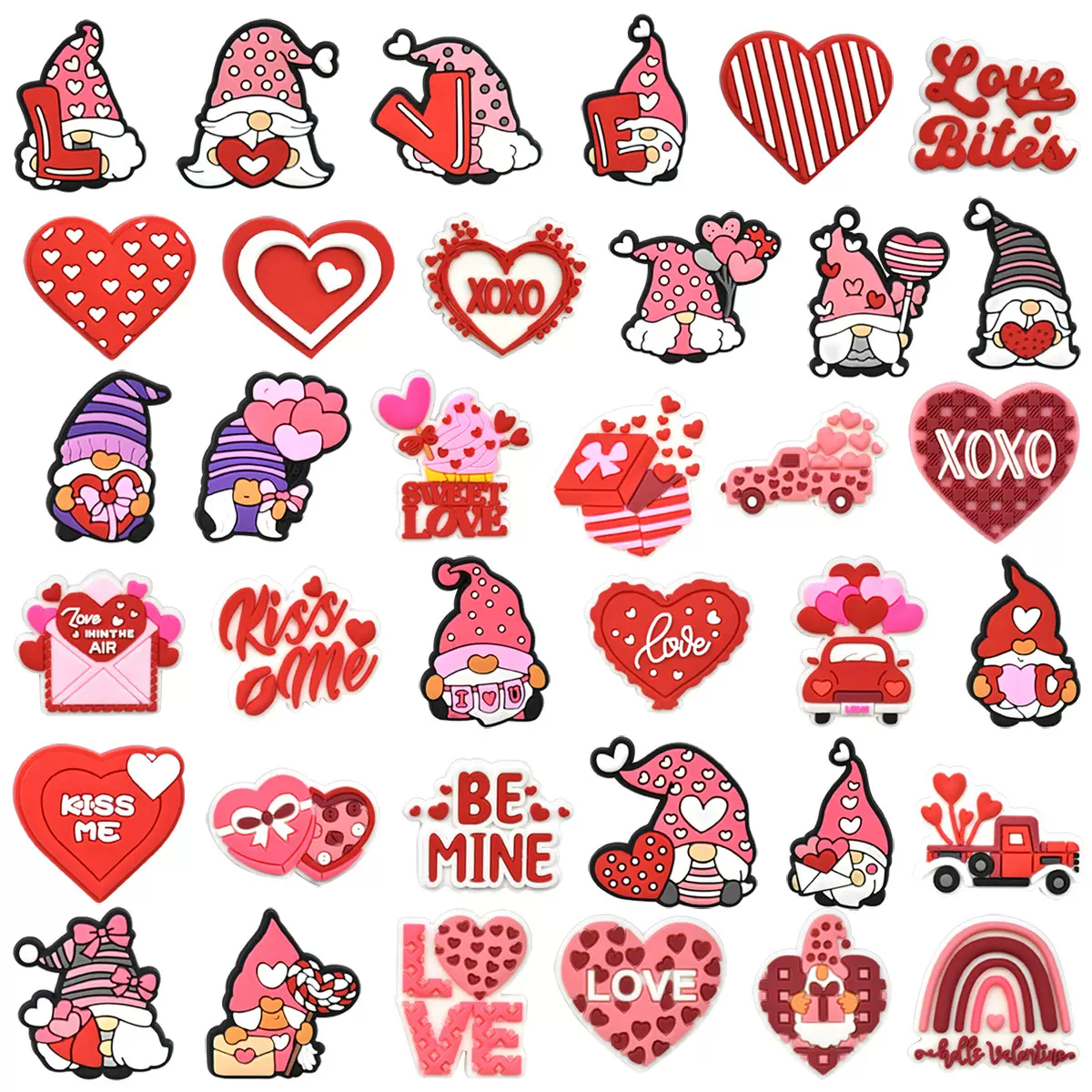 新款情人节系列鞋面装饰鞋扣配饰diy洞洞鞋鞋装饰可拆卸鞋花鞋扣