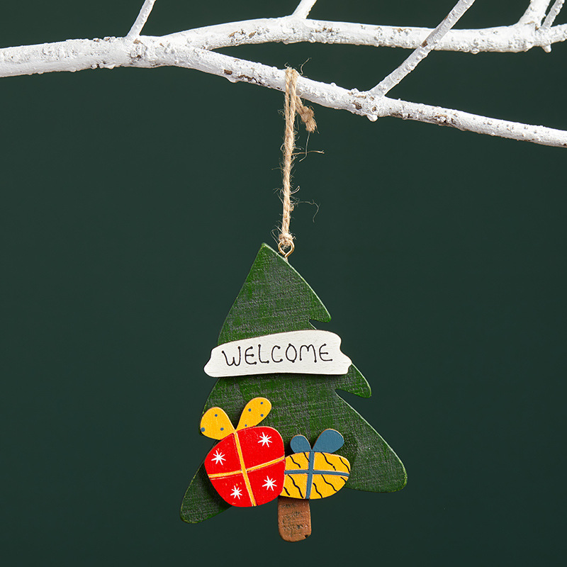 árbol de Navidad de madera para los viejos colgantes creativos colgantes de árbol de Navidad decoraciones de árbol de Navidad props de disparo